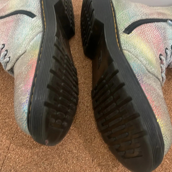 Dr Martens Pascal Y Combat Boots Rainbow Metallic Leather Womens Size 5 - Picture 11 of 16